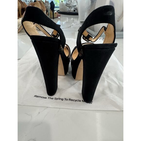 Giuseppe Zanotti Black Suede Studded Platform Sandals - Picture 9 of 11
